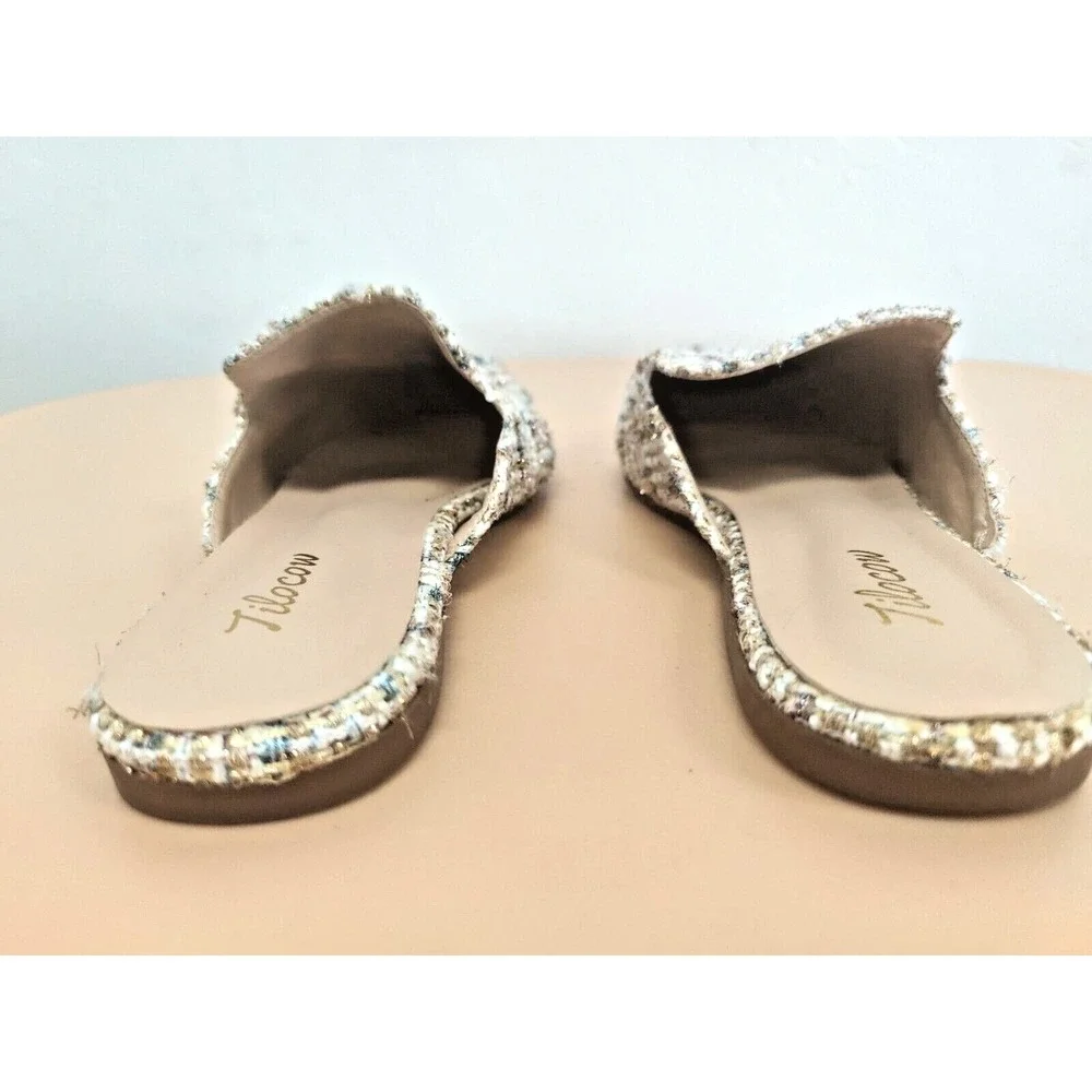 Tilocow Flat Mules for Women Closed Pointed‎ Toe Backless Casual Size 7.5 - Picture 9 of 9
